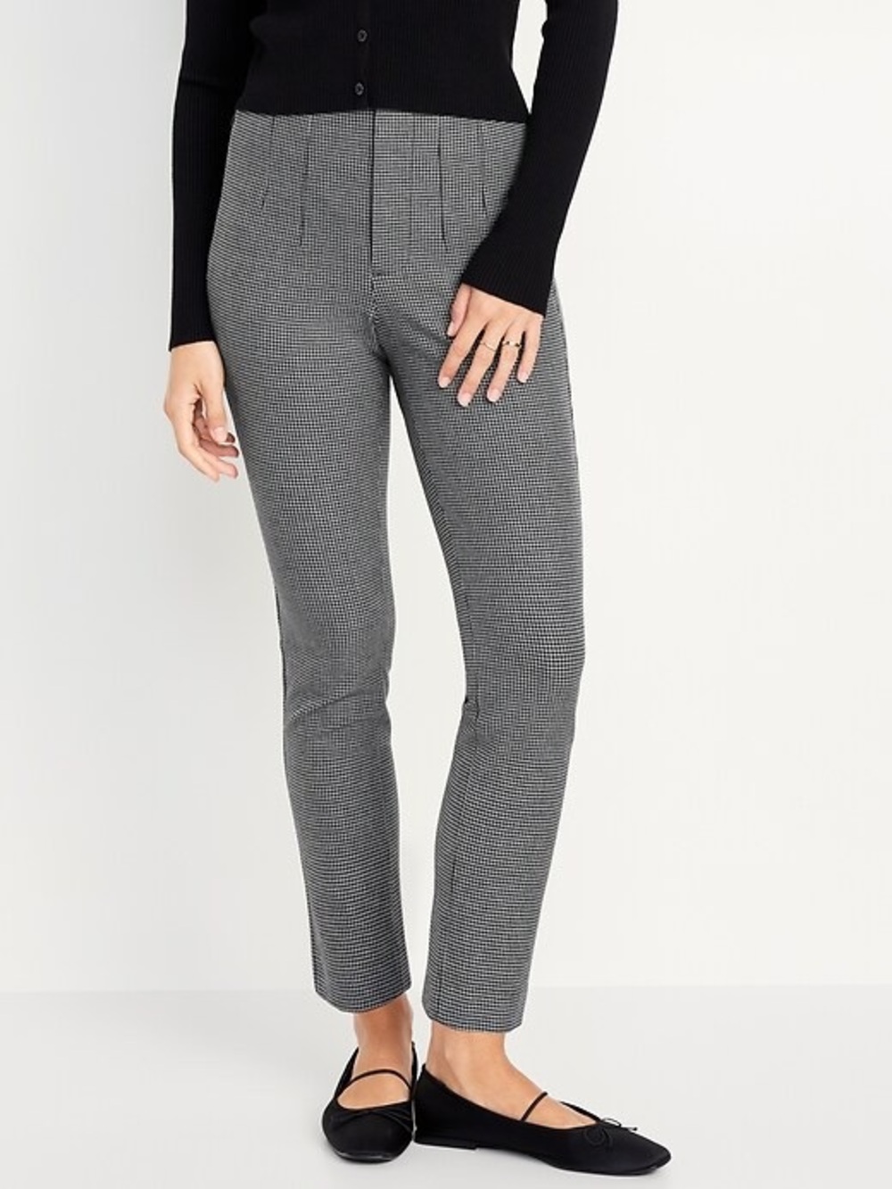 Old Navy Extra High-Waisted Polished Pixie Houndstooth Pants Size 10